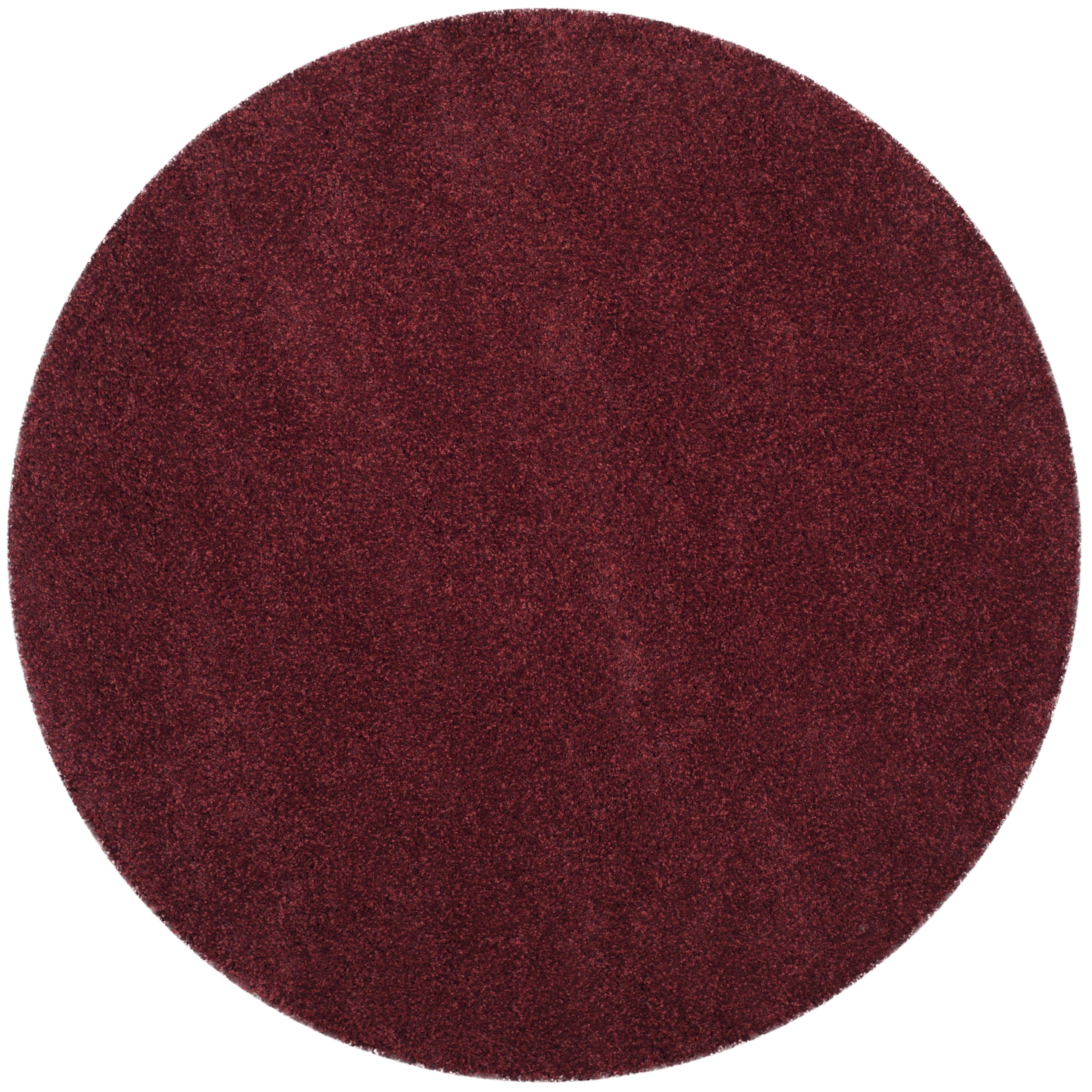 Safavieh Santa Monica Cali Solid Shag Area Rug, Maroon, 3' x 3' Round