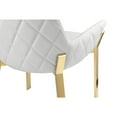 thumbnail image 5 of Pangea Home Hudson 19.3" Faux Leather Tufted Chair in White/Gold (Set of 2), 5 of 10