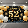 thumbnail image 5 of Golden Theme Happy 52nd Birthday Banner Sparkling Fireworks 52nd Birthday Display Star Pattern Gold Balloons Birthday Party Backdrop for 52nd Birthday Party Adult Celebration Indoor Decoration, 5 of 9