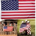 thumbnail image 2 of American Flag 3x5 Waterproof Outdoor, Heavy Duty Fade Resistant Bright Color - Long Lasting Polyester Cotton Blend with Brass Grommets, 2 of 4
