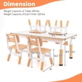 thumbnail image 3 of Gymax Ensemble Table Réglable en Hauteur pour Enfants et 4 Chaises avec Dessus de Table Graffiti Naturel, 3 of 10
