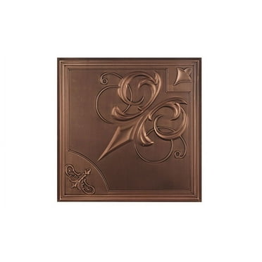 Risano 2 ft. x 2 ft. Drop-in or Glue-Up Vinyl Ceiling Tile in Antique Bronze - Box of 10