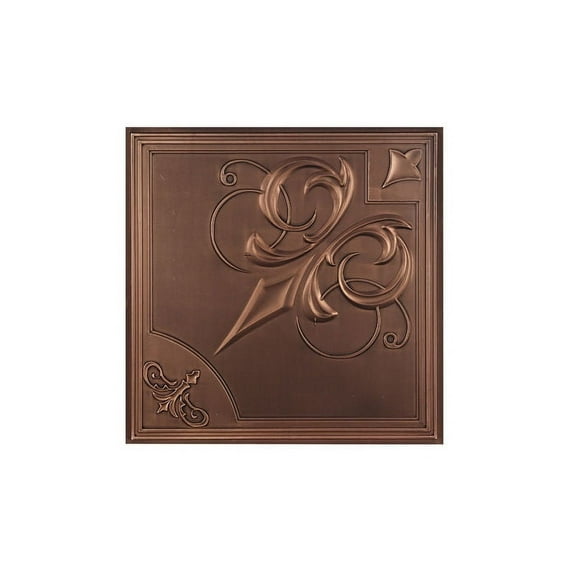 Risano 2 ft. x 2 ft. Drop-in or Glue-Up Vinyl Ceiling Tile in Antique Bronze - Box of 10