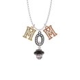 thumbnail image 2 of Delight Jewelry Silvertone Black Center Spinner Multi-Colored Crystal Mom Charm Necklace, 2 of 5