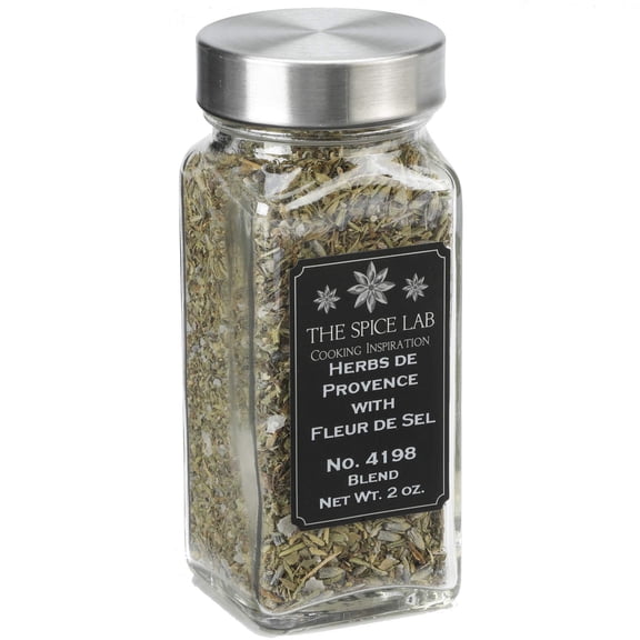 The Spice Lab French Herbes De Provence & Fleur de Sel Premium Gourmet Salt Blend - French Jar - Excellent Pasta Sauce or Poultry Seasoning - Gluten-Free Non-GMO All Natural - Blend No 4198