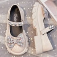 thumbnail image 2 of NOKIO Kids Leather Mary Janes Children'S Glitter Mary Janes Girls Small Leather Shoes Single Shoes Princess Shoes Sandals Flower Bow Shoelaces Drill Single Shoes Soft Sole Princess Cool Shoe, 2 of 4