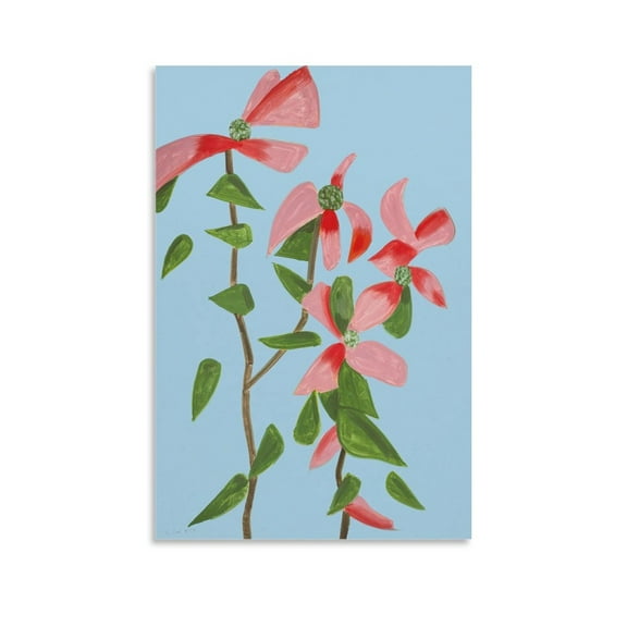 Alex Katz Red Dogwood 2 Canvas Famous Paintings, Wall Art Posters, Decorative Hanging Pictures Artworks Canvas Poster Room Aesthetic Wall Art Prints Home Modern Decor Gifts 24x36inch(60x90cm)