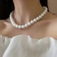 thumbnail image 3 of Round Beaded Chain Short Necklace Sweet Cool Clavicle Chain Geometric Chokers--White-Product code 47440 White, 3 of 3