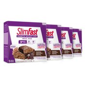 SlimFast Diabetic Weight Loss Meal Replacement Bar, Creamy Chocolate Mousse, 5 Count Box, Pack of 4