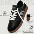thumbnail image 4 of Ecetana Womens Walking Shoes PU Leather Low Top Tennis Shoes Non-Slip Casual Sneakers for Women, 4 of 8