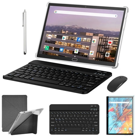10 inch Tablet Android 11 Tablets PC with Keyboard and Mouse 4GB Ram 64GB Storage Octa-Core Dual Sim Card Slots GPS Wifi Bluetooth Black