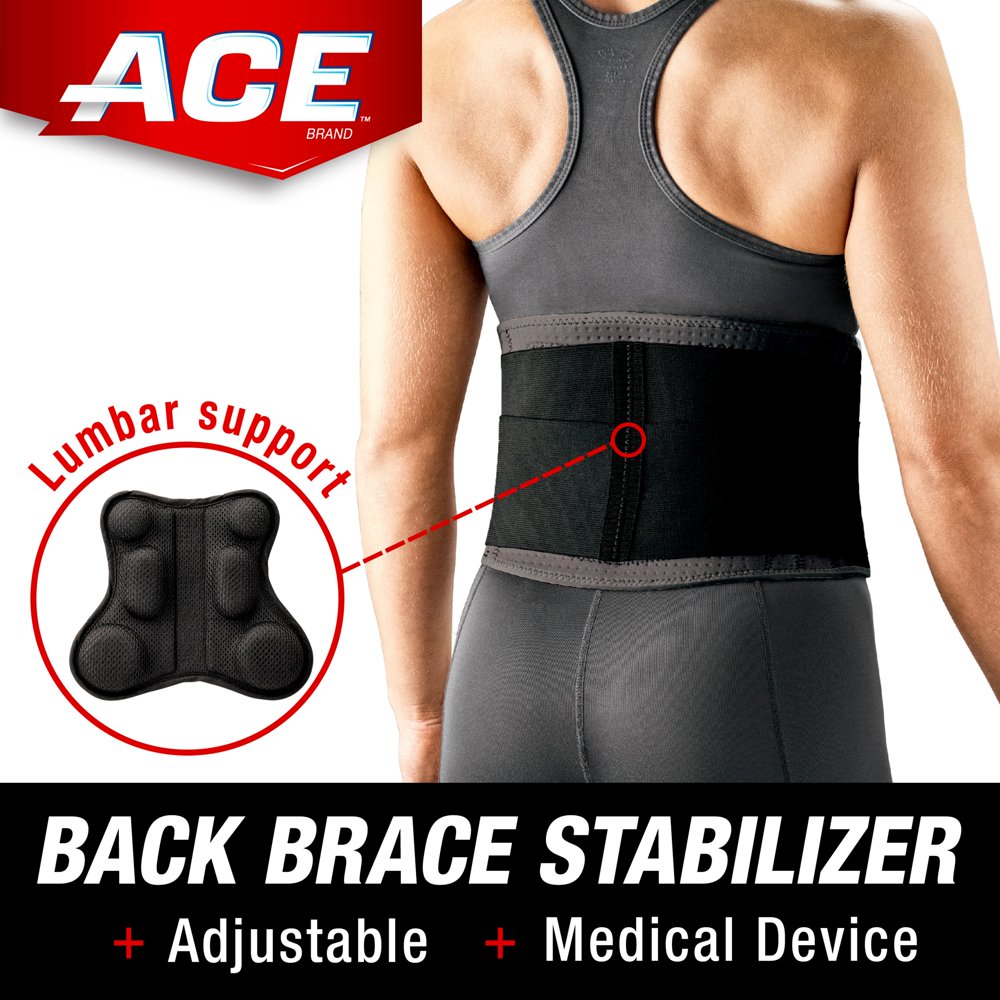 ACE Brand Deluxe Back Stabilizer w/ Lumbar Pad, Adjustable Brace