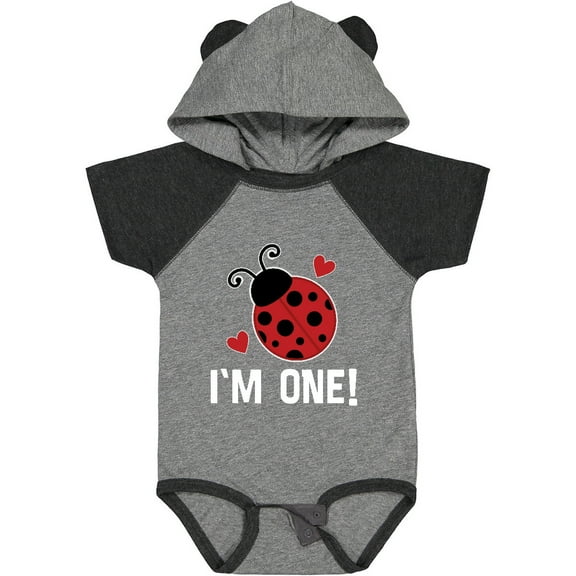 Inktastic First Birthday Ladybug 1 Year Old Girls Baby Bodysuit