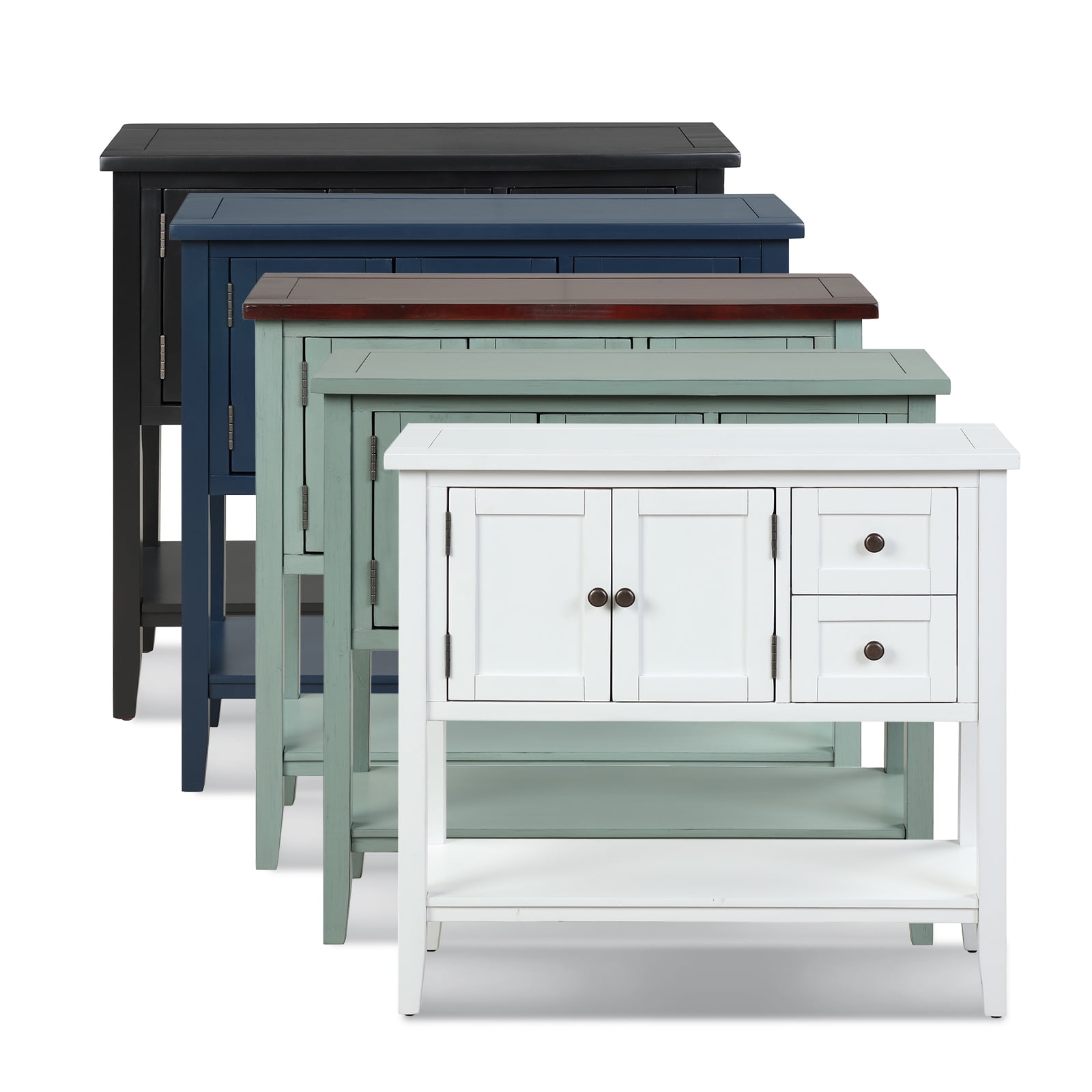 Lowestbest 36" Entryway Side Table, Modern Console Table for Living Room with 2 Drawers, 1 Cabinet and 1 Shelf (Green) Lowestbest 36" Entryway Side Table, Modern Console Table for Living Room with 2 Drawers, 1 Cabinet and 1 Shelf (Green)