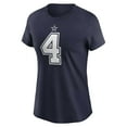 thumbnail image 2 of Women's Nike Dak Prescott Navy Dallas Cowboys Player Name & Number T-Shirt, 2 of 3