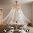 thumbnail image 2 of 18 inch Modern Industrial Bladeless 3 Wind Speed 3 Blades Down Rod Ceiling Fan with Caged Mesh Shade, 2 of 10