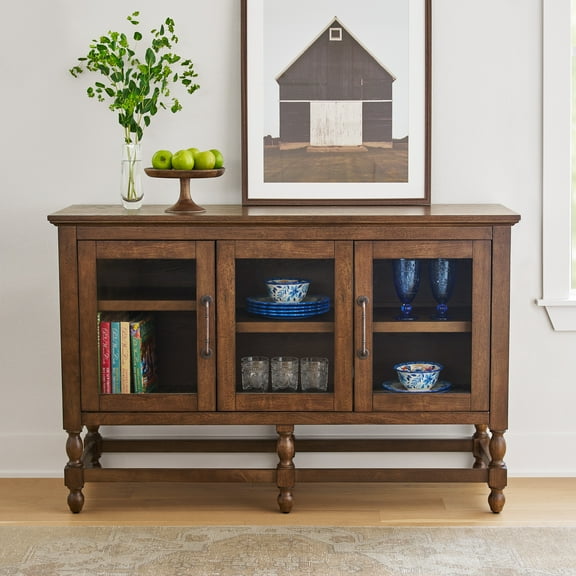 The Pioneer Woman Harper Buffet Cabinet, 3 Interior Shelves, Homestead Brown