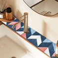 thumbnail image 2 of Yayeee Faucet Mat for Kitchen Sink 14.7" Diatomite Long Splash Guard Pad, Blue Geometric, 2 of 7