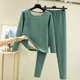 thumbnail image 5 of Conjunto de ropa interior térmica Qarigey Calzoncillos largos suaves y cómodos Verde 2XL, 5 of 6