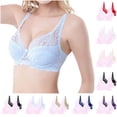 thumbnail image 2 of Gswybco Seamless Bras for Women 3PC Plus Size Lace Underwear Breathable Full Coverage Wireless Bra Solid Color Everyday Brassiere, 2 of 6