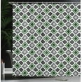 thumbnail image 3 of Ambesonne Geometric Shower Curtain, Mediterranean Cultures, 69"Wx84"L, Green White, 3 of 4
