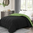 thumbnail image 3 of BedDecor 300 GSM 1Pcs Reversible Solid (Sage-Black, Twin/Twin Xl) 100% Egyptian Cotton Base Down Alternative Comforter, 3 of 8