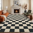 thumbnail image 4 of Garvee 8'x10' Checkered Area Rug Soft Plaid Carpet, Washable Non Slip Indoor Floor Mats for Living Room Bedroom Home Office, Black Coffee, 4 of 9