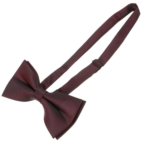 LIFKOME Adjustable Men Bow Tie Burgundy Solid Color Bow Tie for Formal Events and Parties