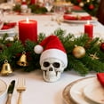 thumbnail image 4 of 2 Inch Christmas Skeleton Skull Ornaments with Santa Hats - 10 Pcs Spooky Holiday Decor for Xmas Tree, Halloween Party, and Festive Home Decoration, 4 of 8