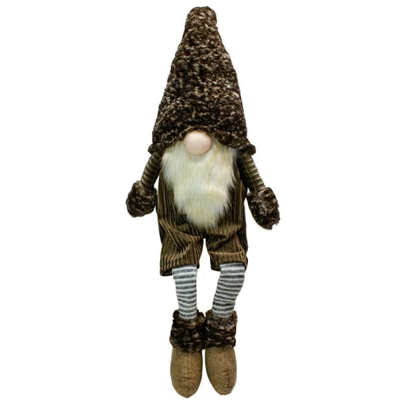 Northlight Sitting Christmas Gnome with Striped Dangling Legs - 34"