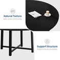 thumbnail image 4 of 47 - pulgada round dining mesa para 4, moderno industrial style, thick tabletop, sturdy metal base, space - saving, negra - perfect kitchen y dining room muebles, 4 of 7