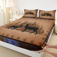 thumbnail image 3 of Homewish Wild Animal Deer Twin Sheet Sets,Safari Bear Paws Twin Fitted Sheet,Black Tan Flat Sheet For Boys Kids,Ultra Soft Home Decor,3 Pieces, 3 of 7