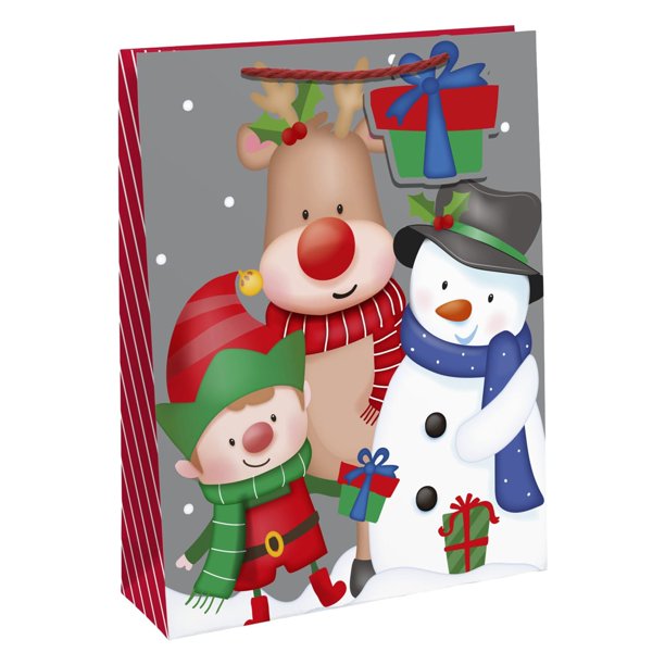 Eurowrap - Bolsa de Regalo Christmas Friends - Pack de 12 (Multicolor)