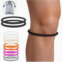 2pcs Patellar Tendon Support Strap Knee Band, Silicone Patella Knee Brace Elastic Knee Band for Knee Basketball Running Hiking Jumpers Soccer Volleyball Sports Women Men Accessories (Black)