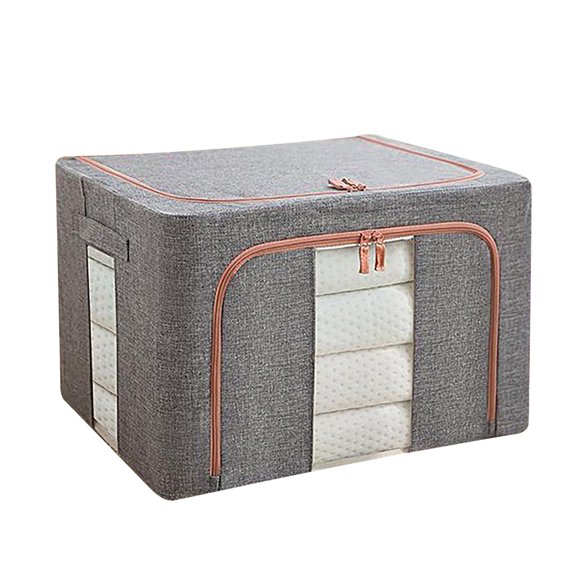 Bedding Comforter Sets Large Capacity Clothes Storage Bag Organizer with Thick Fabric for Comforters Blankets Bedding Foldable with Sturdy Zipper Clear Window 24L Storage Bag Organizer