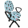 thumbnail image 1 of Animal Office Chair Slipcover, Tropical Toucan Birds Repetitive Pattern Simplistic Birds, Protective Stretch Decorative Fabric Cover, Standard Size, Pale Blue Rose, by Ambesonne, 1 of 5
