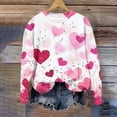 thumbnail image 5 of PNTUTB Valentines Fashion Sweatshirt for Women Oversized Love Heart Print Pullover Crew Neck Long Sleeve Sweatshirts, 5 of 6