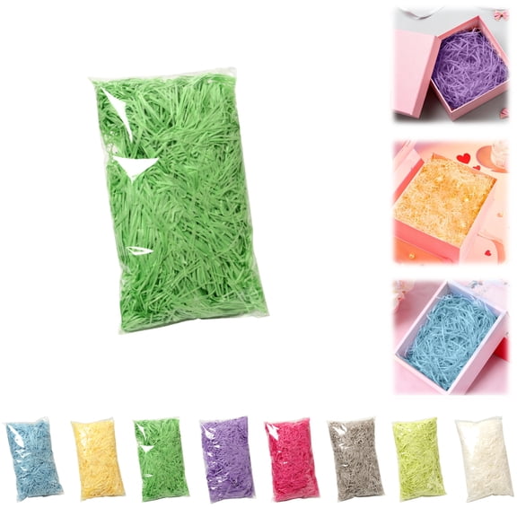 Wavy Shredded Paper Filler, Gift Box Shredded Paper Stuffing, Easter Grass Paper, Suitable For Gift Wrapping And Basket Filling. (Green)