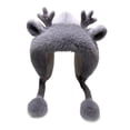 thumbnail image 4 of fenteer Women Antler Ears Hat Durable Plush Hat for Camping Shopping Outdoor Gray, 4 of 8