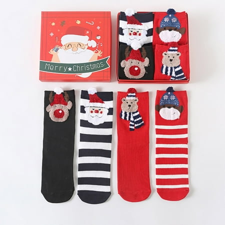 

UoCefik Women Soft Sock Christmas Fuzzy Slipper Socks for Women Fluffy Slipper Socks 4 Pairs