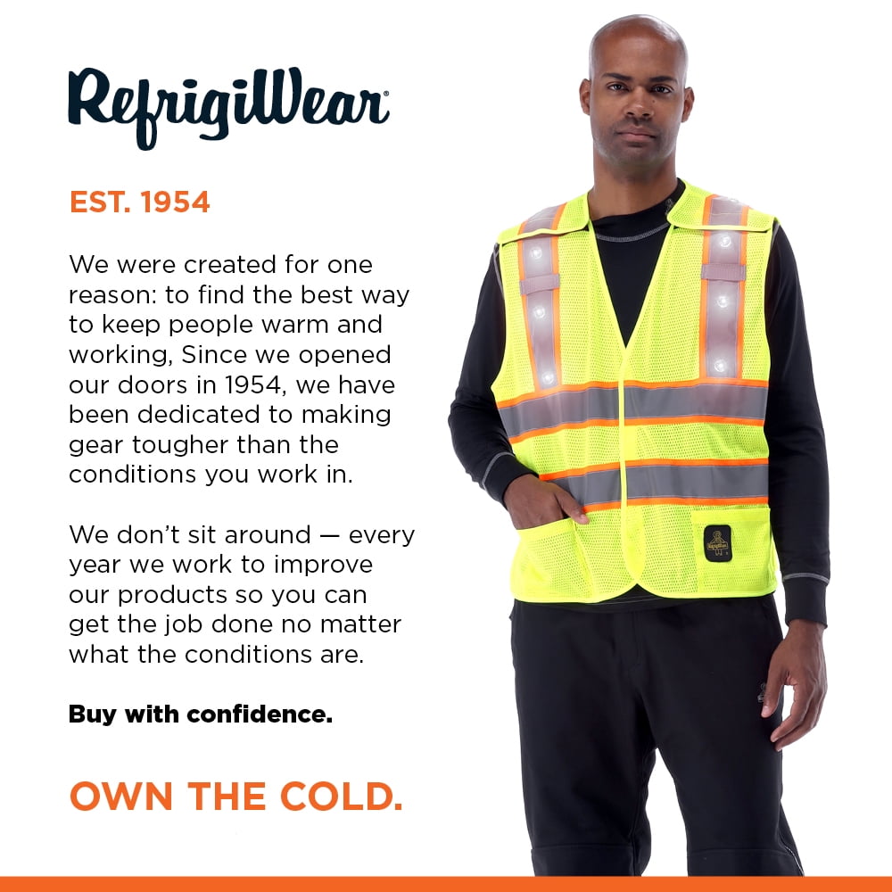 RefrigiWear HiVis Safety Vest with LED Lights