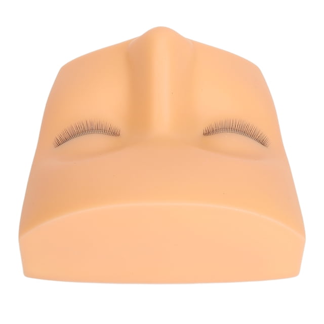 Cabeza de Maniquí de Pestañas Con Pestañas de 3 Capas, Cabeza de Maniquí de Maquillaje de Silicona Suave, Suministros de Extensión de Pestañas Faciales para Práctica de