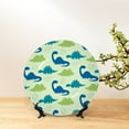 thumbnail image 6 of Picia Cute Dinosaur Blue Green Pattern Bone China Decorative Plate – Wall Decor with Stand and Adhesive, Elegant Ornament for Living Room, Office, or Entryway-10in, 6 of 6