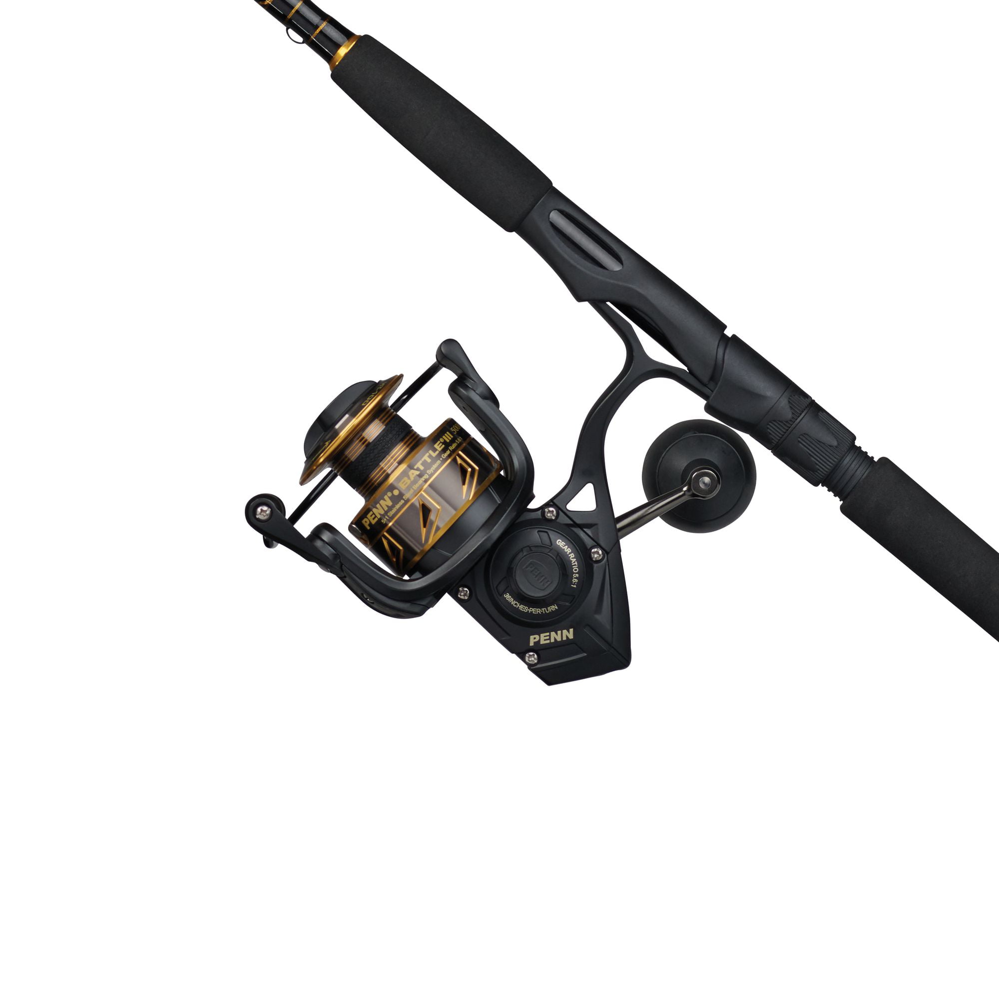 PENN Battle Spinning Reel and Fishing Rod Combo Kit with Spare Spool and  Reel Cover, Black, 4000 - 7' - Medium - 1pc - Yahoo Shopping