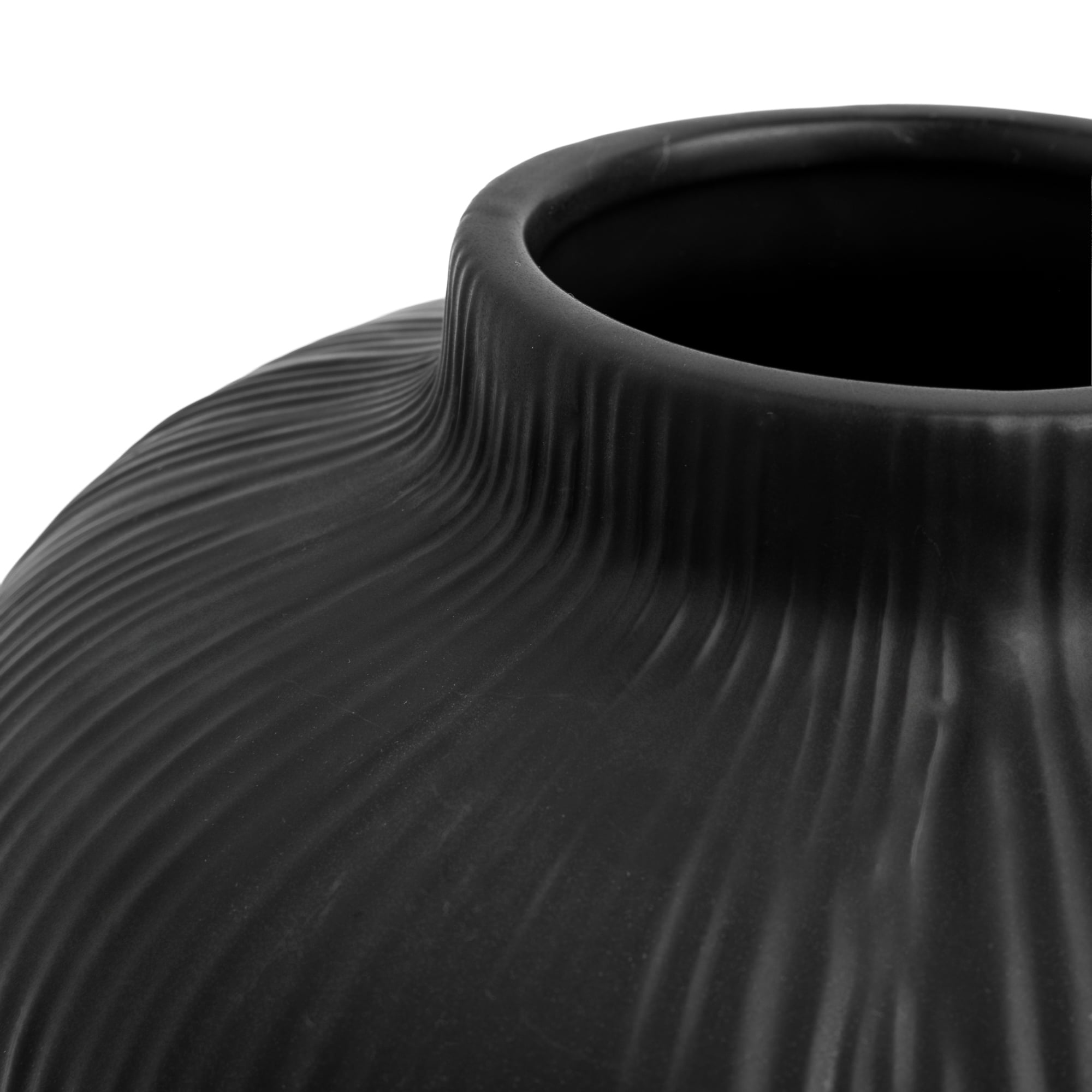 Better Homes & Gardens Soft Curve Black Ceramic Decorative Vase, 6"