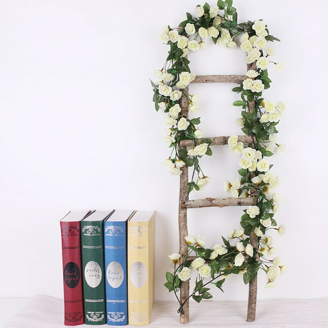 Simulation Flower Eye-catching Realistic Looking Plastic Artificial Rose Flower Vine Hanging Decor for Garden