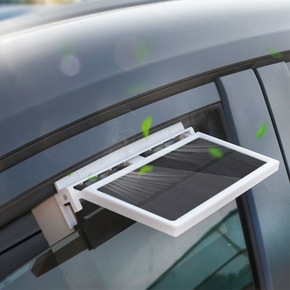 Summer Car Solar Vent Exhaust Fan, Solar Powered Auto Interior Window Mount with Dual Fans, for Vehicle Air Circulation Heat Reduction and Parked Car Cooling