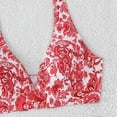 thumbnail image 6 of QUNYINEY 2 Piece Womens Bikini Set Floral Halter Push Up High Waisted Bathing Suits Triangle V Neck Swimsuit Sets, 6 of 7