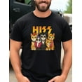 thumbnail image 3 of Funny HISS Cat Band Shirt Parody Rock Music Kitty Graphic Heavy Metal Cats in Costume Feline Rocker Concert Humor Tee for Fans, 3 of 5