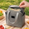 thumbnail image 5 of Lunch Tote Bag, Insulated Lunch Bag, Tote Bag with Lunch Compartment, Insulated Tote Bag, 10X10X6 Inch Grey Oxford Cloth Zipper Carry Lunch Bag, Water Resistant Reusable Thermal, 5 of 7